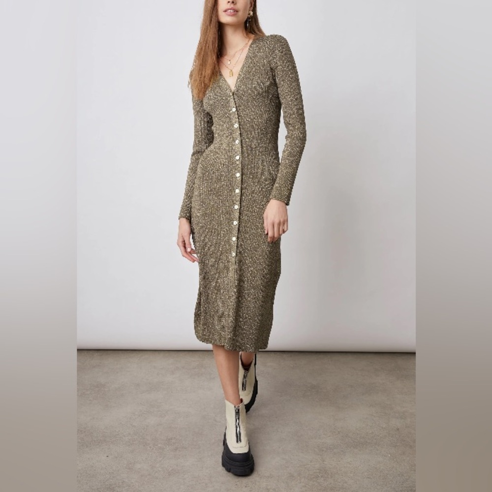 Rails Lorraine Dress in Gold Lurex size M